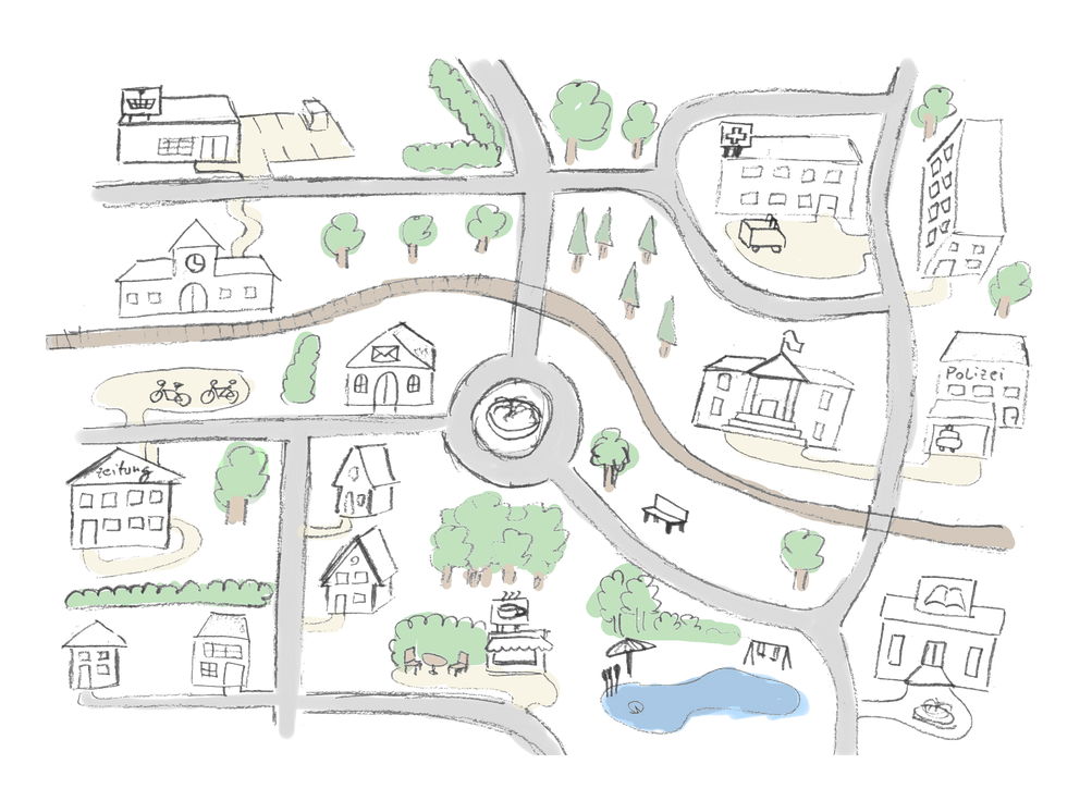 the sketch of small town